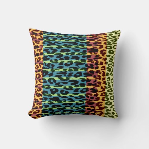 Retro pattern leopard fur abstract throw pillow