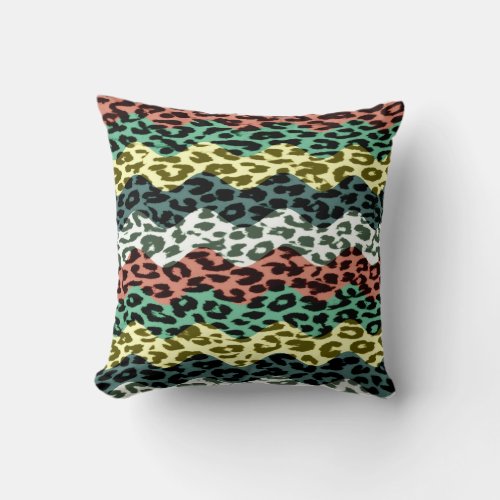 Retro pattern leopard fur abstract throw pillow