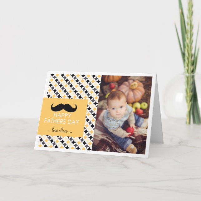 Retro Pattern | Mustache Father's Day Card (Front)
