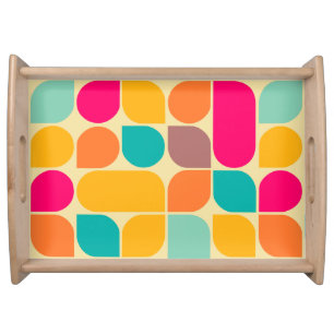Retro pattern serving tray