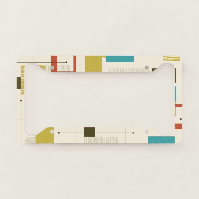 Retro Pattern Vintage License Plate Frame (Front)