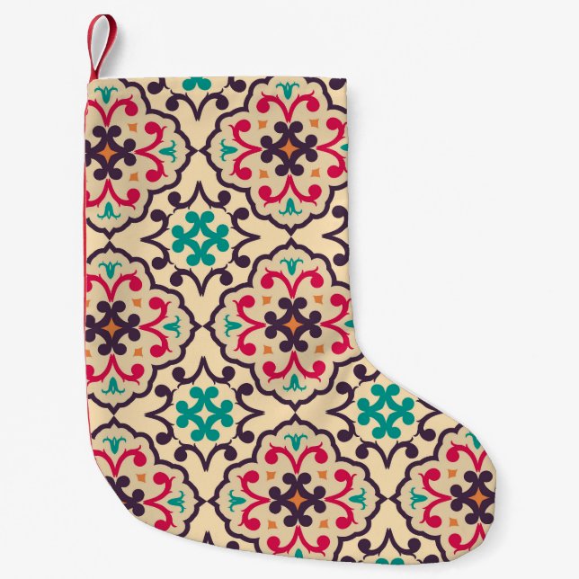 Retro pattern: wallpaper, textile design small christmas stocking (Front)