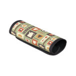 Retro pattern with kitchen dishes for breakfast luggage handle wrap