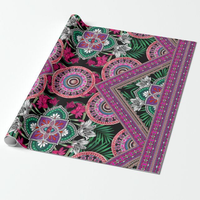 Retro Pattern Wrapping Paper (Unrolled)