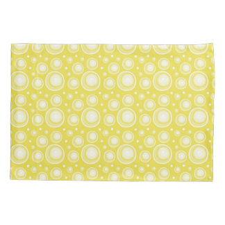 Retro Pattern  Yellow And White Polka Dots Pillow Case