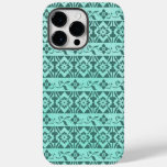 Retro patterns &amp; flowers on mint green background Case-Mate iPhone 14 pro max case