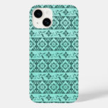 Retro patterns &amp; flowers on mint green background Case-Mate iPhone 14 case