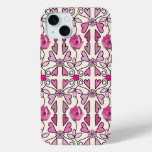 Retro patterns, roses, flowers &amp; hearts iPhone 15 plus case