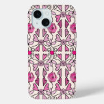Retro patterns, roses, flowers &amp; hearts iPhone 15 case