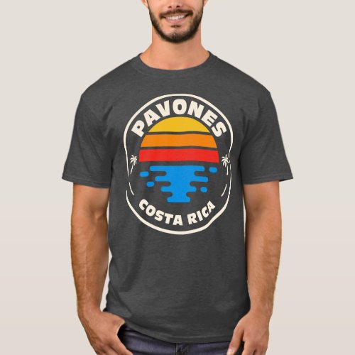Retro Pavones Costa Rica Vintage Beach Emblem T_Shirt