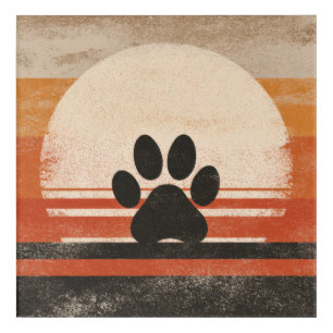 Retro Paw Sunset – Vintage Pet Lover Art