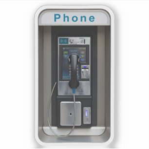Retro Payphone Design, Vintage Telephone Booth Art Sticker