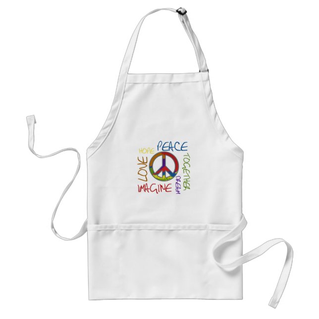 Retro Peace Adult Apron (Front)