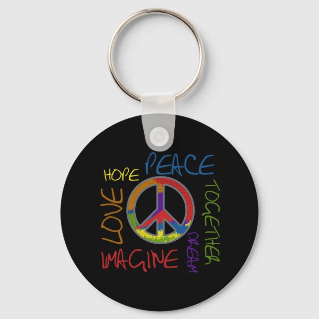 Retro Peace Keychain (Front)