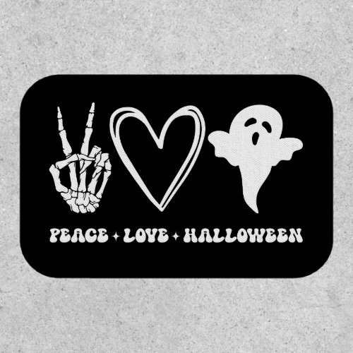 Retro Peace Love Halloween Patch