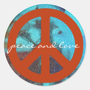 retro peace sign classic round sticker