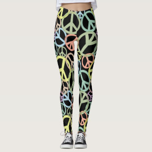 Retro Peace Sign Colorful Leggings