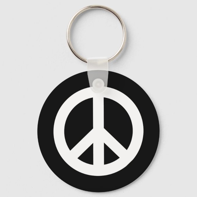 Retro Peace Sign Keychain (Front)