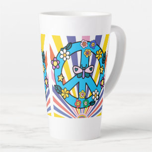 Retro Peace Sign Latte Mug