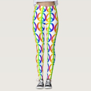 Retro Peace Sign Neon Leggings