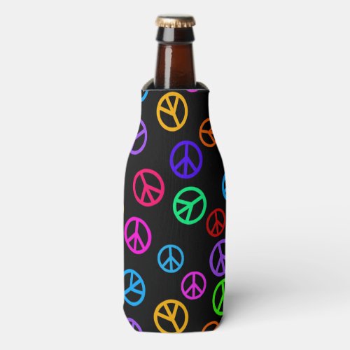 Retro Peace Sign Pattern Bottle Cooler