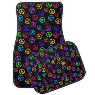 Retro Peace Sign Pattern Car Floor Mat