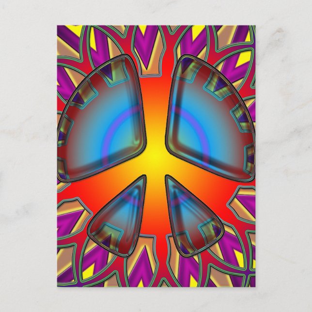 RETRO PEACE SIGN POSTCARD (Front)