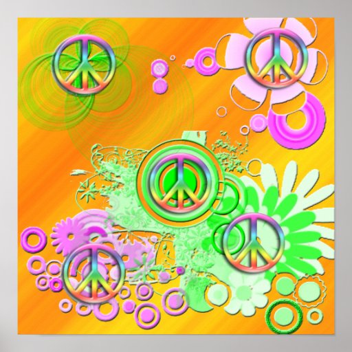 Retro Peace Sign Poster | Zazzle