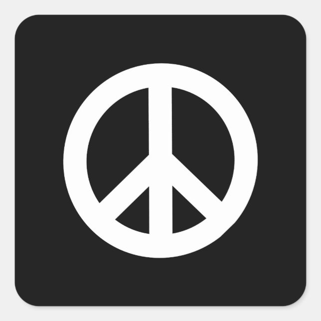 Retro Peace Sign Square Sticker (Front)