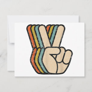 Retro Peace Sign V Fingers Vintage 60s 70s 80s Coo