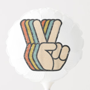 Retro Peace Sign V Fingers Vintage 60s 70s 80s Coo Balloon