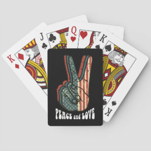 Retro Peace Sign Vintage 60's 70's Hippie Gift Poker Cards