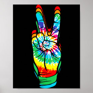 Retro Peace Sign Vintage Tie Dye 60's 70's Hipe Fu