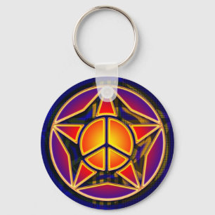 RETRO PEACE STAR KEYCHAIN