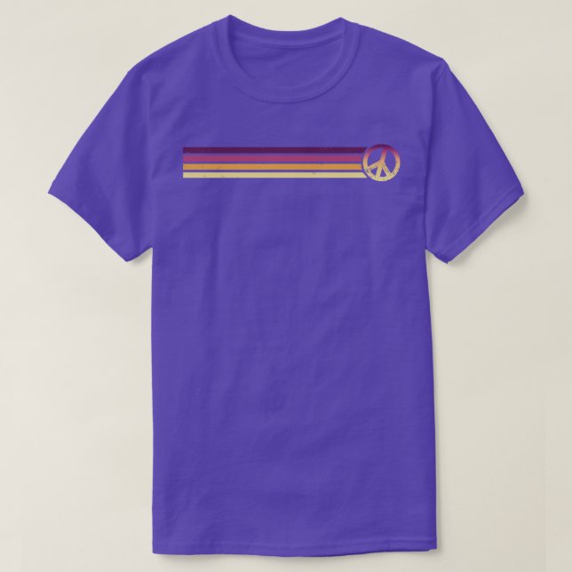 RETRO PEACE STRIPES 70s Sunrise T-Shirt (Design Front)