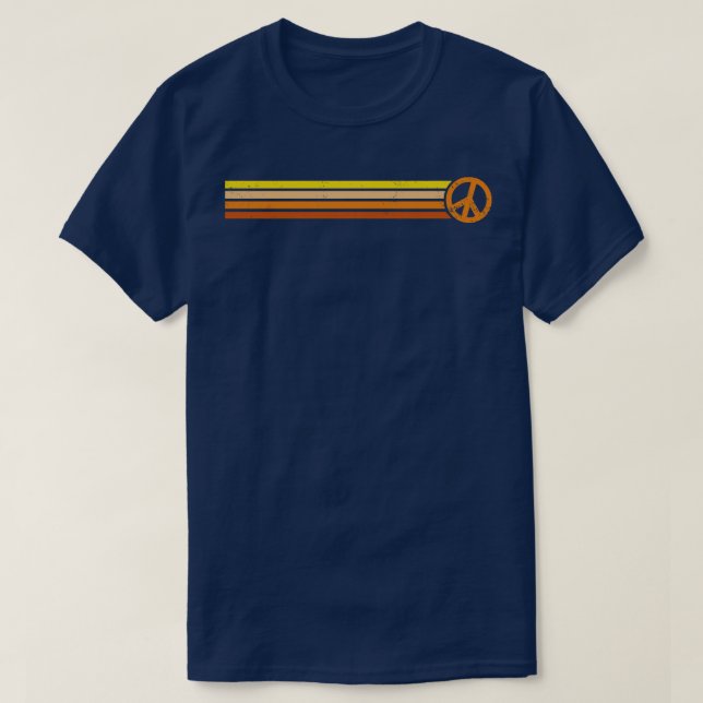 RETRO PEACE STRIPES 70s Sunset T-Shirt (Design Front)