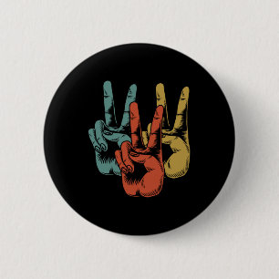 Retro Peace Vintage 60's 70's Hippie Button