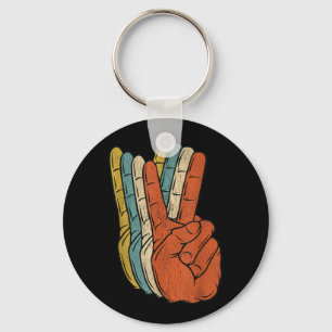 Retro Peace Vintage 60's 70's Hippie Keychain