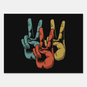 Retro Peace Vintage 60's 70's Hippie Sign