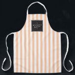Retro Peach and White Stripes Apron<br><div class="desc">Peach and white stripes bring a retro personality to this personalized apron. The nostalgic stripe motif is stylish and chic. Great for bakeries,  home chefs,  salons,  or personal use! Art and design © 1201AM Design Studio | www.1201am.com</div>
