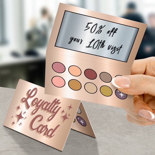 Retro peach eyeshadow palette loyalty card