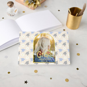Retro Peach Graduation Foil Guest Book