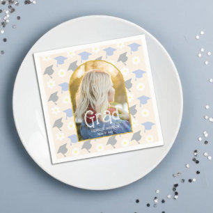 Retro Peach Graduation Napkins