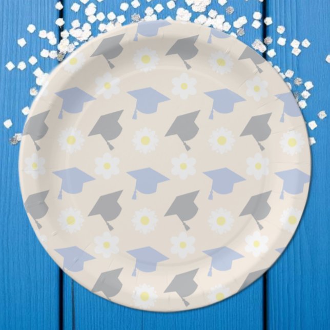 Retro Peach Graduation Paper Plates (Creator Uploaded)