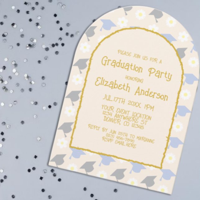 Retro Peach Graduation Party Invitation (Creator Uploaded)