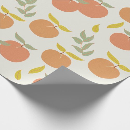 Retro Peach  Leaf Pattern Wrapping Paper