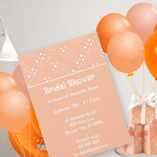 Retro Peach Vintage MCM Mid-Century Modern Invitation