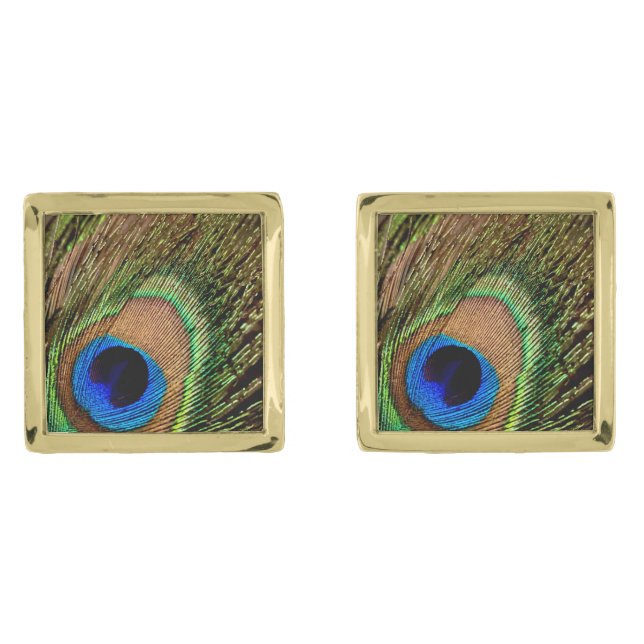 Retro Peacock Cufflinks (Front)