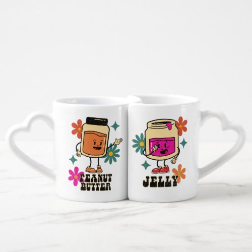 Retro Peanut Butter Better Together Best Friends  Coffee Mug Set