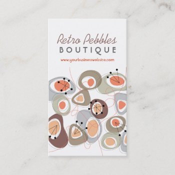 Retro Pebbles Lava Shapes Beach Pattern Groovy Fun Business Card by fatfatin_design at Zazzle